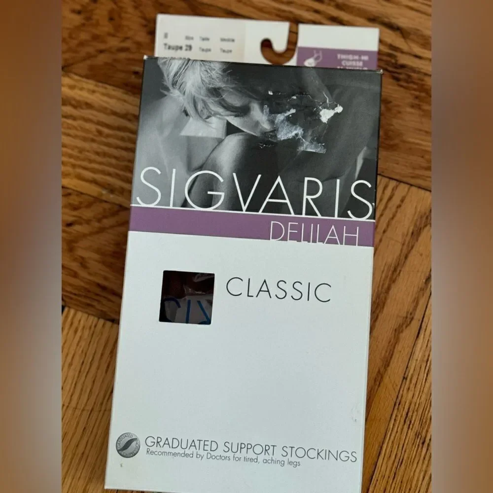 Sigvaris Delilah graduated Support stockings stock sz ll taupe nib